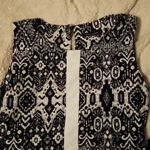 Navy patterned blouse